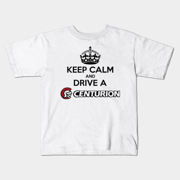 Keep Calm and drive a Centurion - Black Print Kids T-Shirt by The OBS Apparel